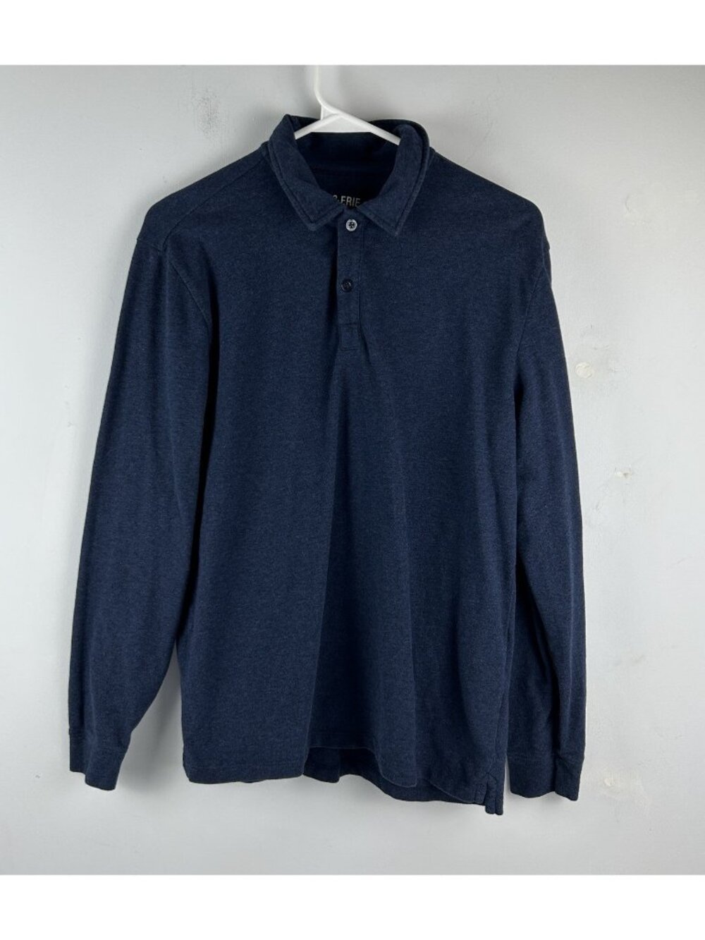Ash & Erie Polo L/S Shirt Men’s Small Blue Pique Knit Pima Cotton Stretch